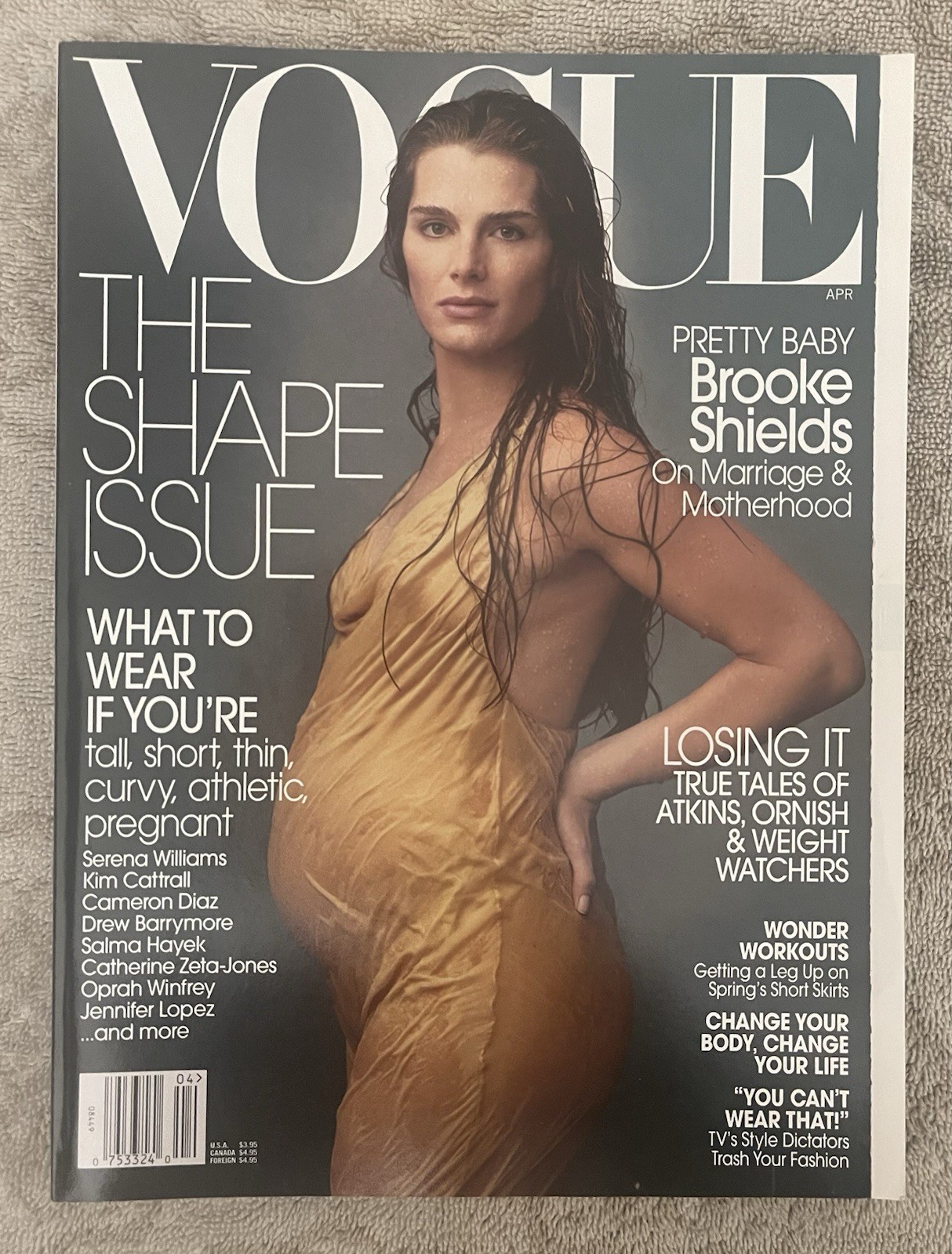 VOGUE Magazine • Brooke Shields pregnant cover • April 2003 • 408 Pages