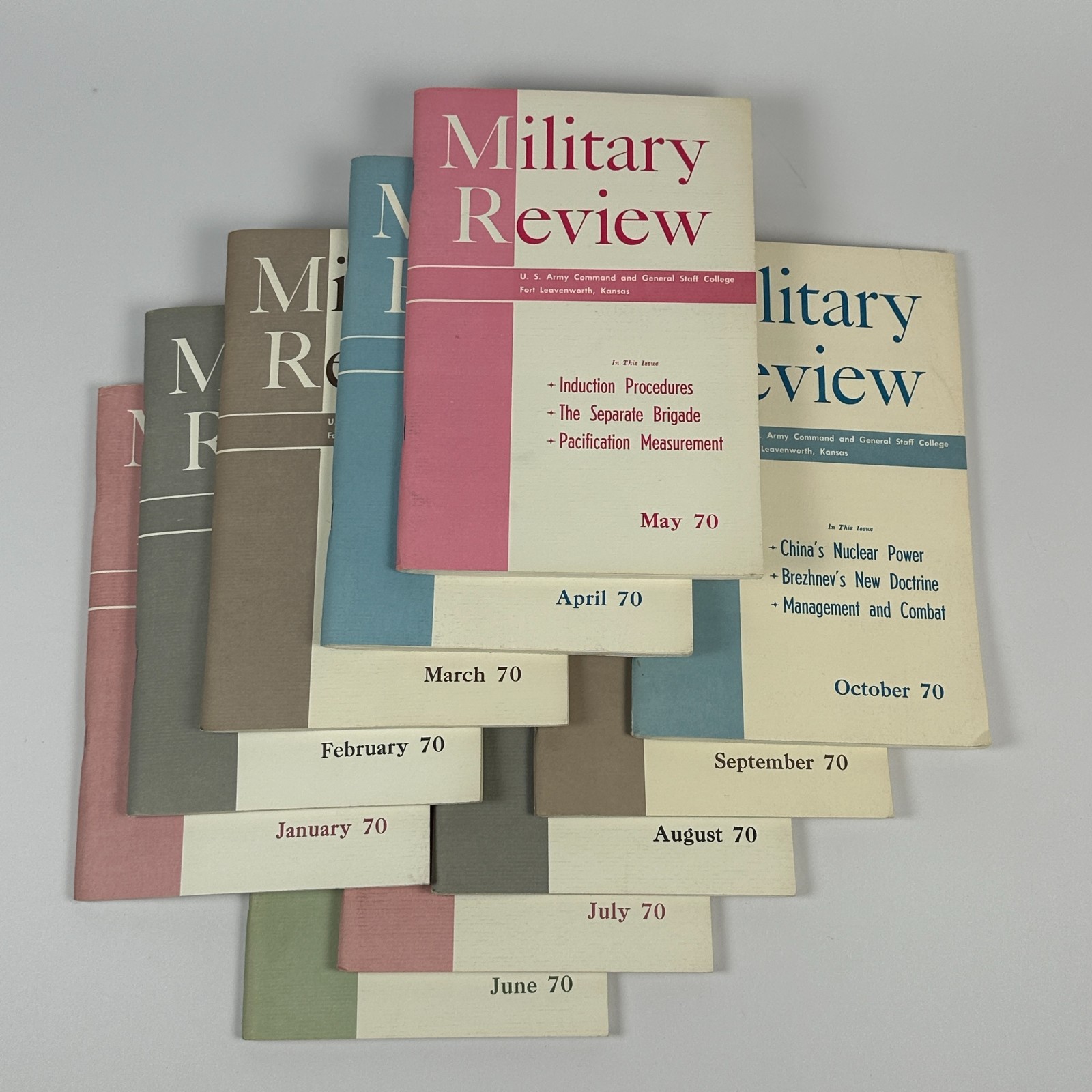 1970 US Army Journal „Military Review“ Lot of 10, Vietnam / Cold War Strategy