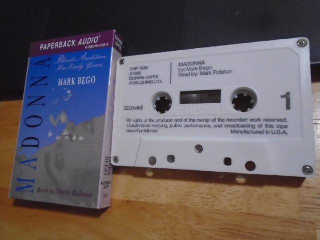 RARE OOP Madonna CASSETTE TAPE Blonde Ambition Her Early Years AUDIO BOOK 1992