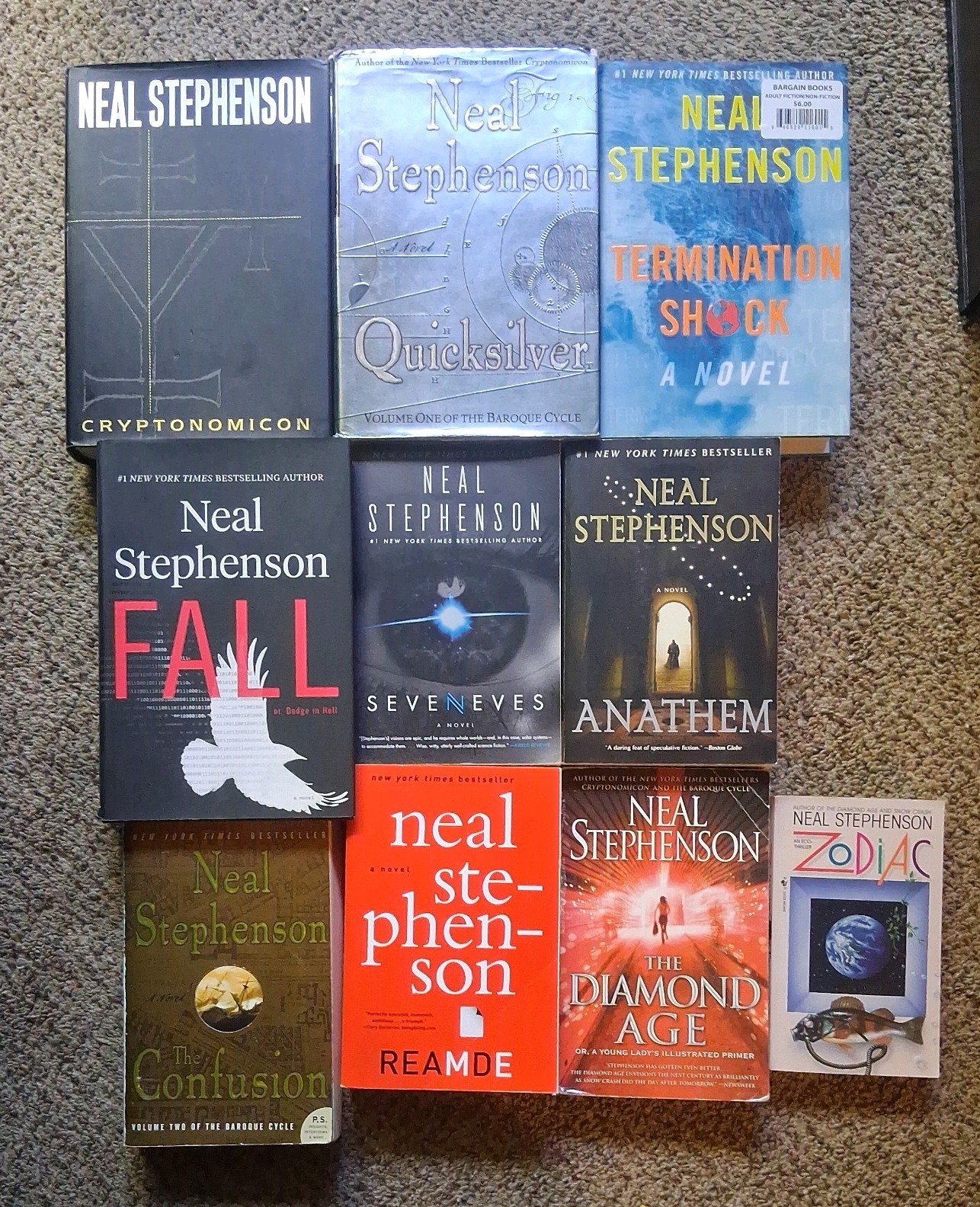 Lot of 10 Neal Stephenson Novels, HCDJ TPB MMPB