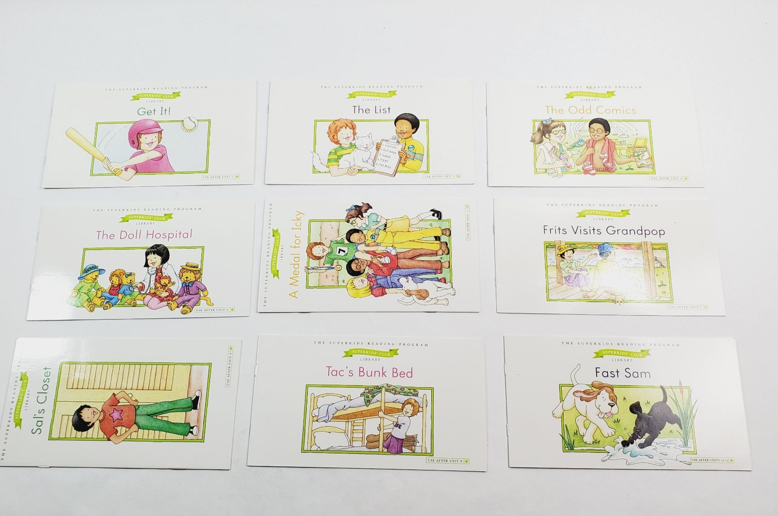 Lot of 9 Kindergarten Superkids Club Easy Library Units Early Readers Homeschool