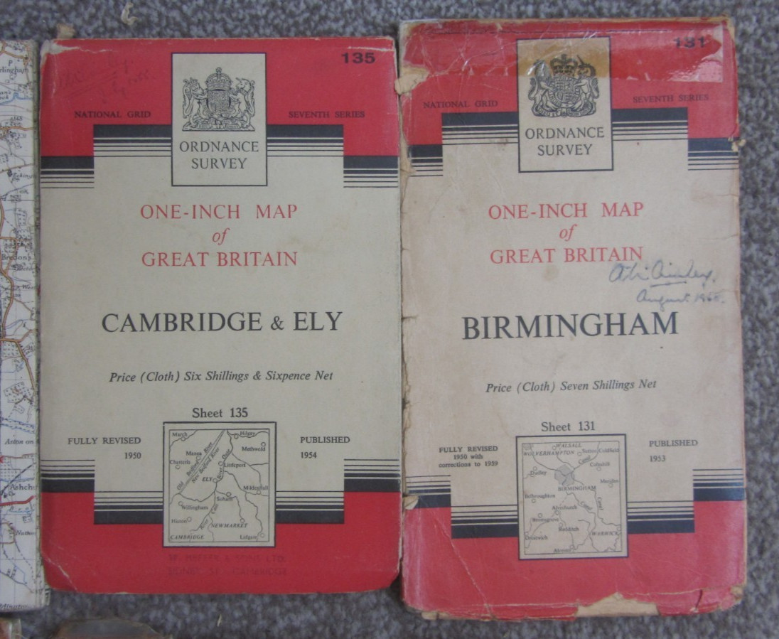 12 OS 1 inch to Mile 1940s 50s 60s CLOTH Great Britain 7th Series Job Lot
