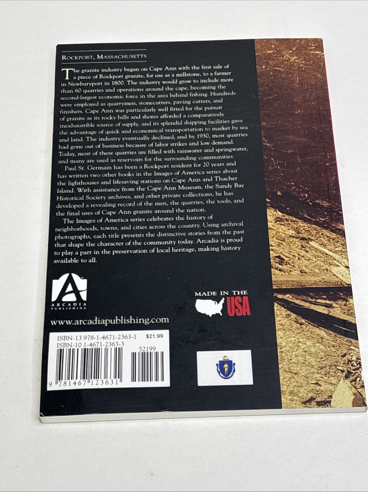 Images of America Cape Ann Granite Rockport Massachusetts Paperback