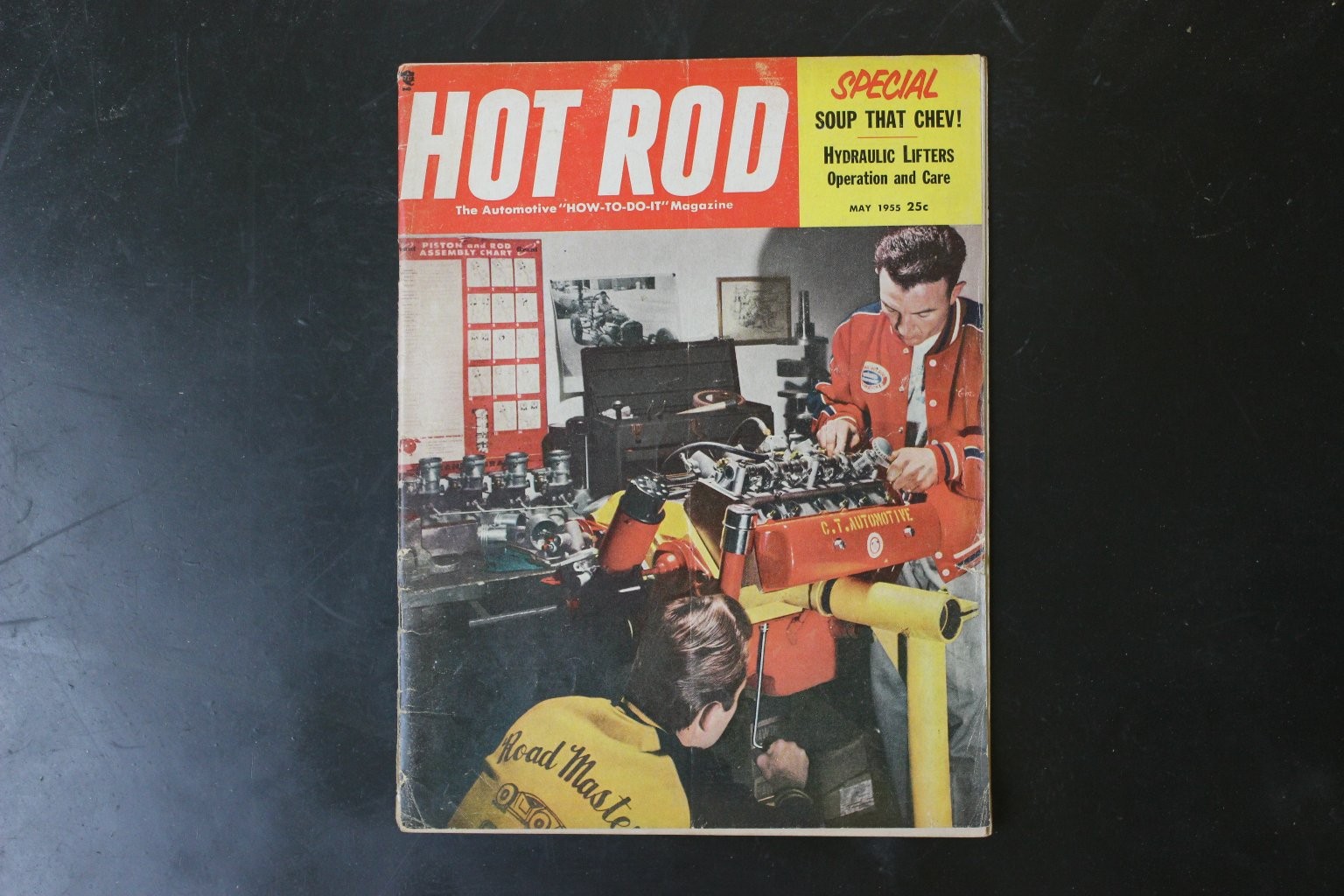 HOT ROD May 1955 Engine Repair Chevrolet Hydraulic Lifters Magazine Automotive