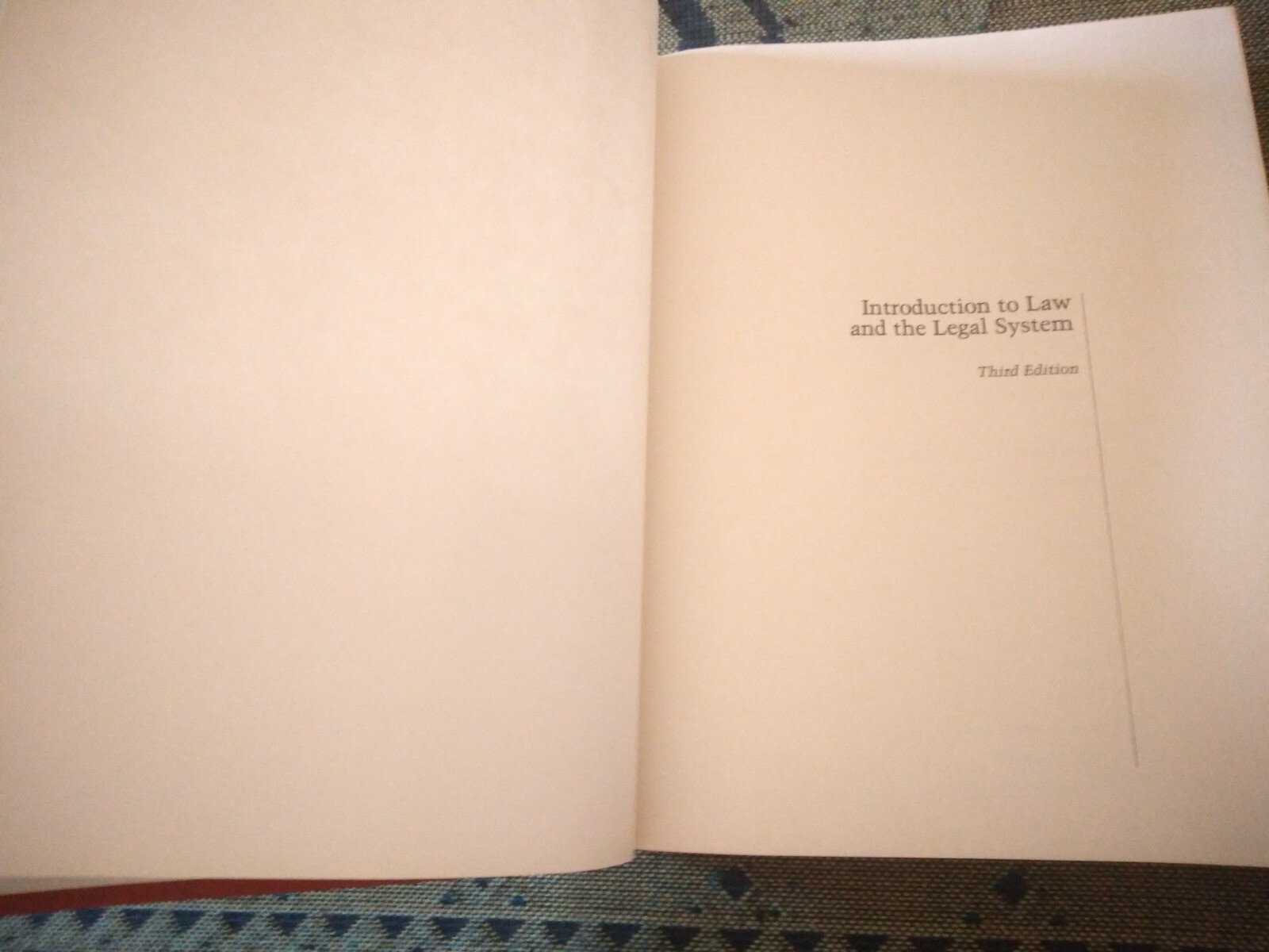 Intro to Law & the Legal System 1983 cond Please c pics