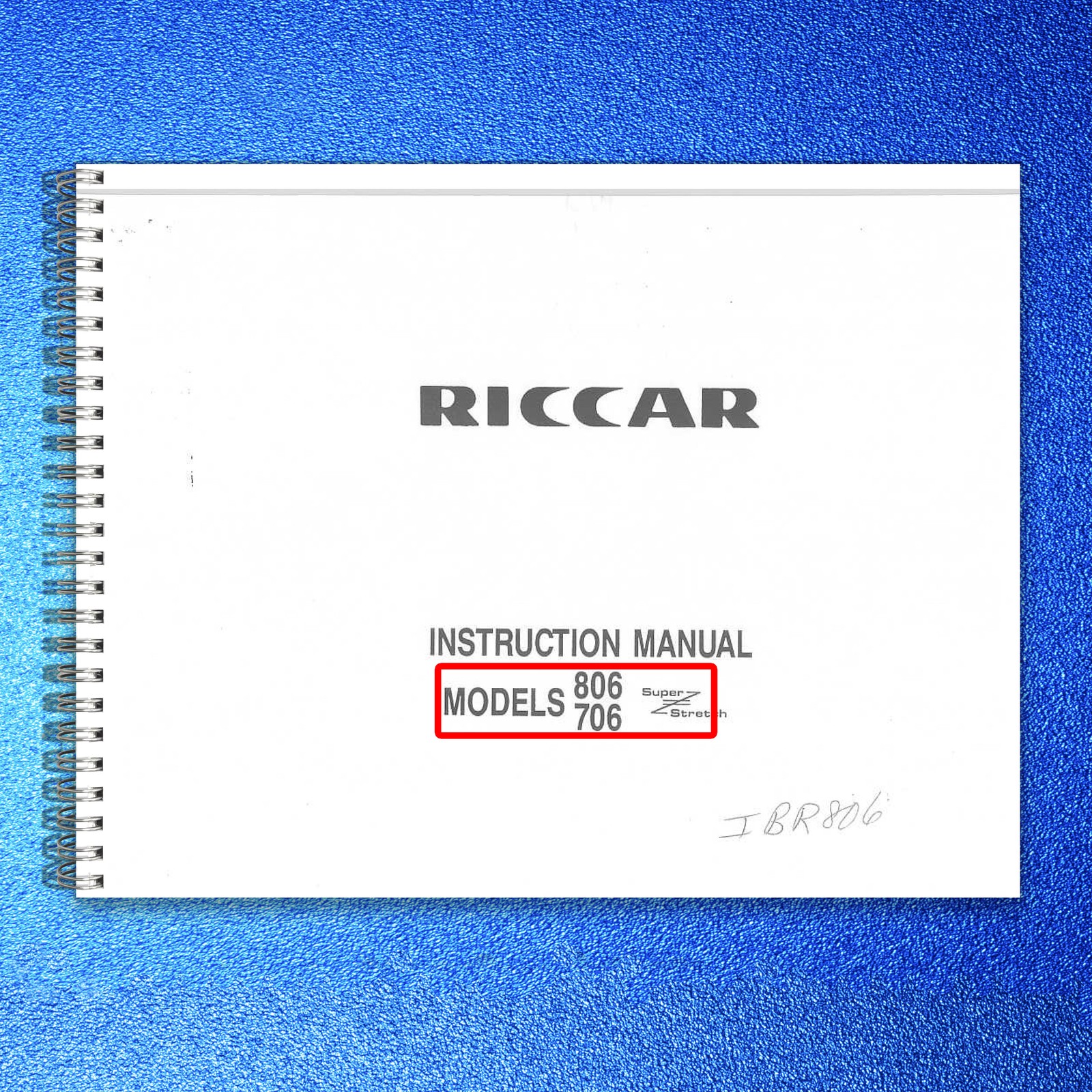 RICCAR 806 706 Super Stretch Instruction Manual – WIRE BOUND – TOUGH COVERS