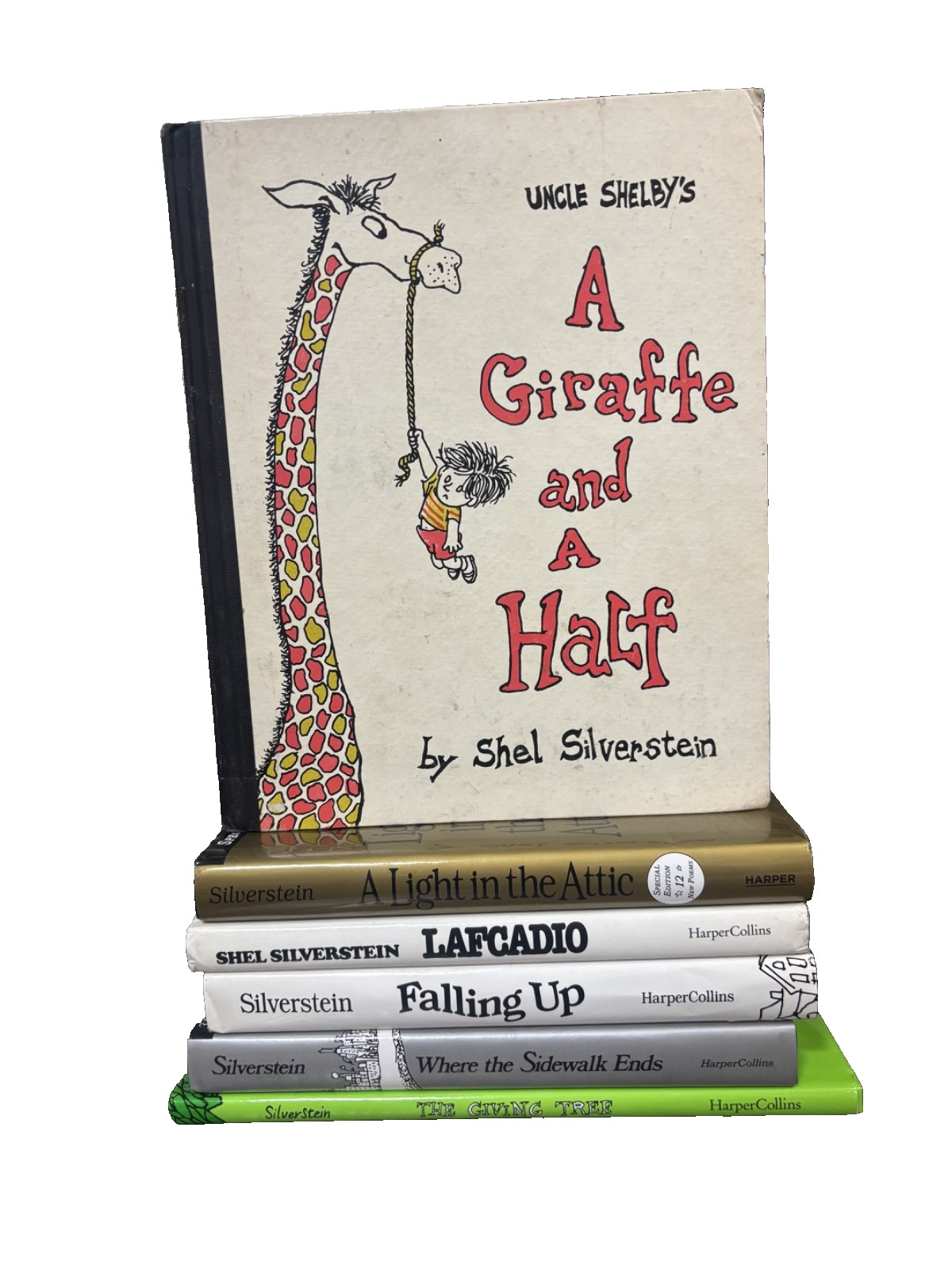 Shel Silverstein Book Lot –6 Books– Where the Sidewalk Ends, Giving Tree & MORE