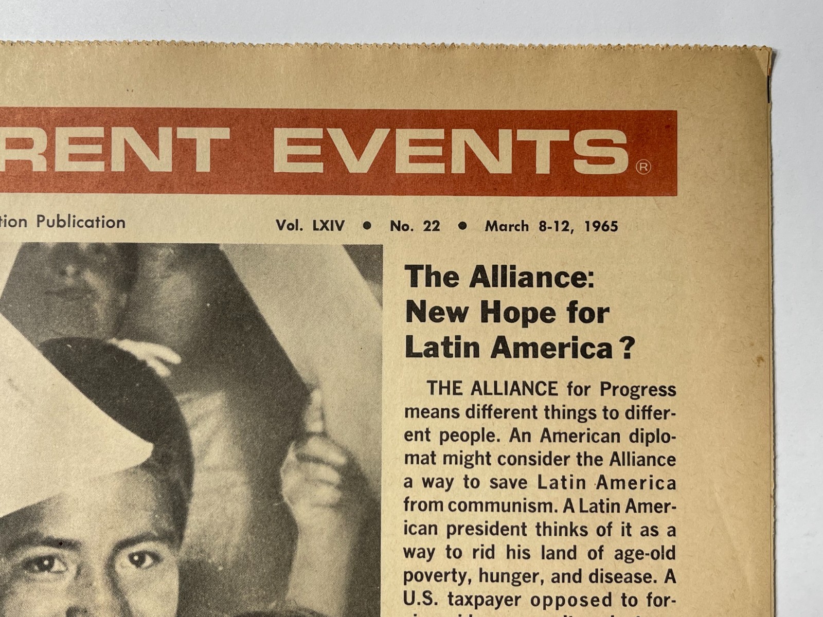 Current Events News Letter – American Education Publication – March 8-12 1964