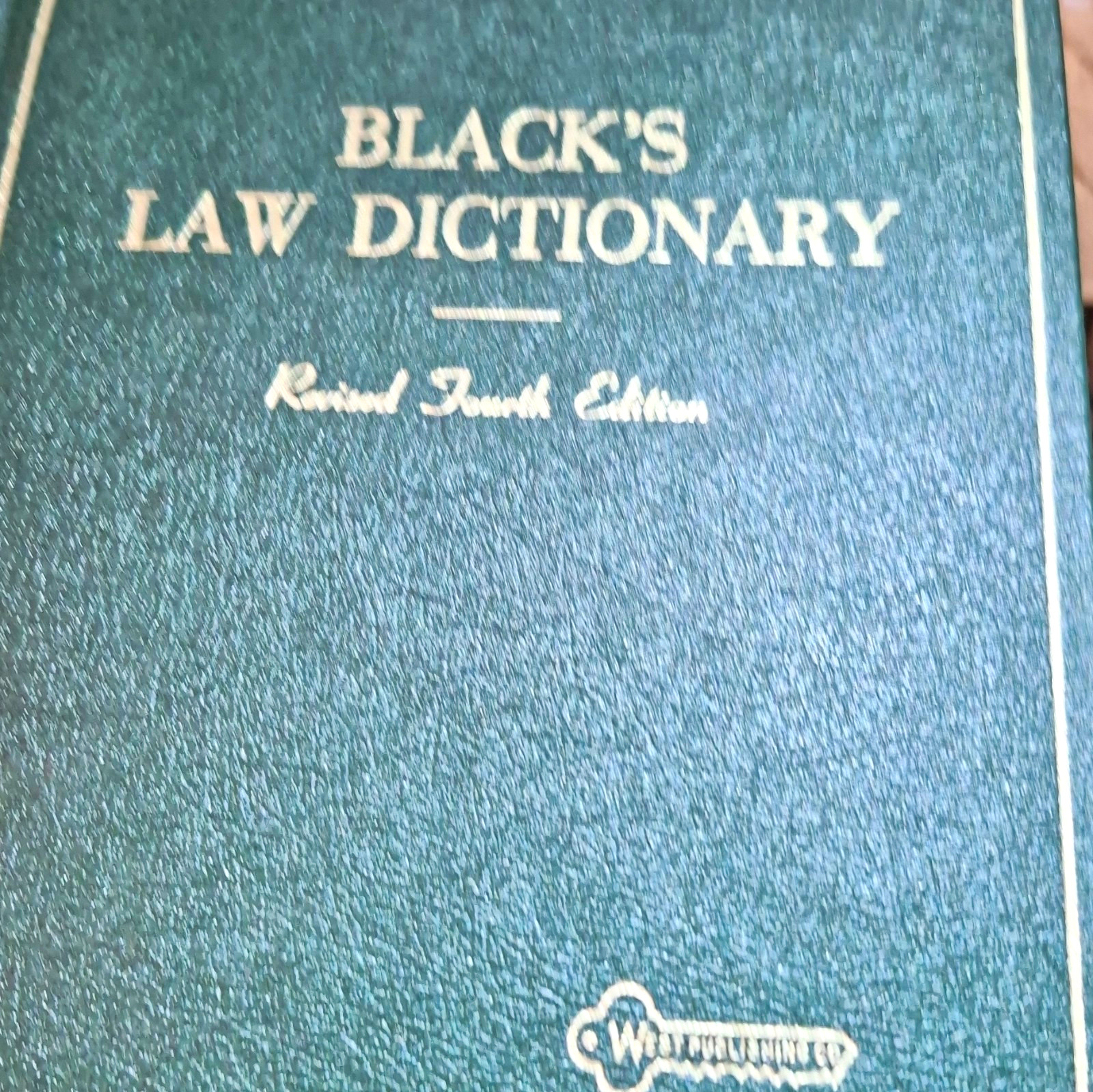 West Publishing Co. Black’s Law Dictionary Revised 4th Ed 1968 Hardcover, Law