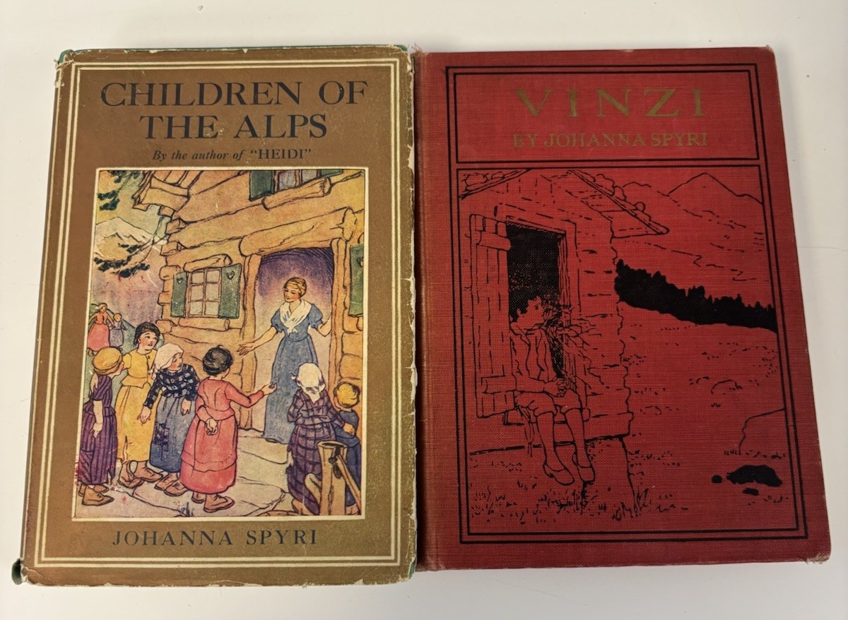 Children of the Alps & VINZI by Johanna Spyri HC Swiss Switzerland Book Lot