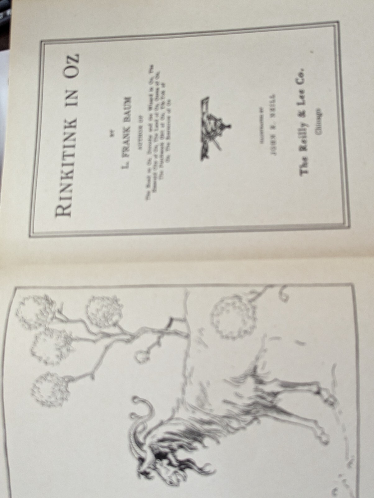 RINKITINK IN OZ L. Frank BAUM Reilly & Lee 3rd Edition Excellent Cond.