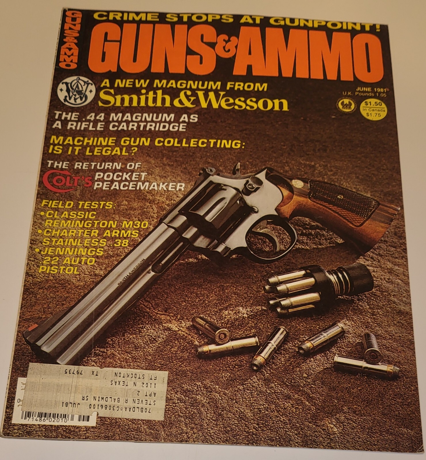 VTG Guns & Ammo Magazine June 1981 0.44 Magnum 0.22 Auto Pistols S&W Pistols!