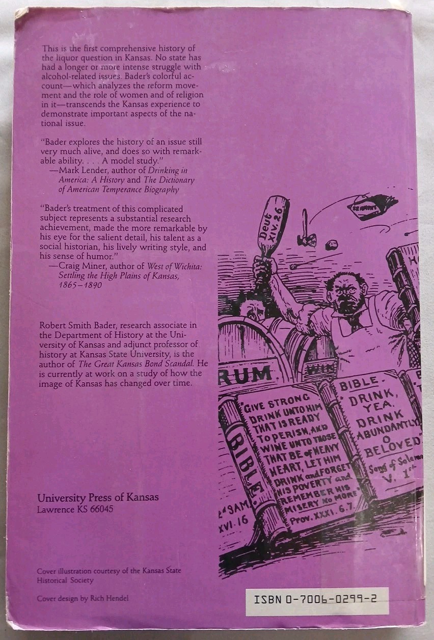 Prohibition in Kansas : A History by Robert Smith Bader (1986, Trade Paperback)