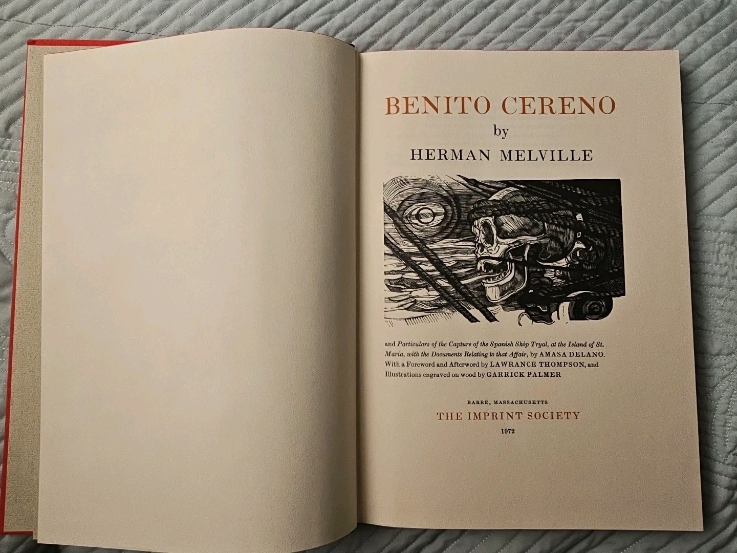 Benito Cereno by Herman Melville 1972 The Imprint Society Signed by Artist #1495
