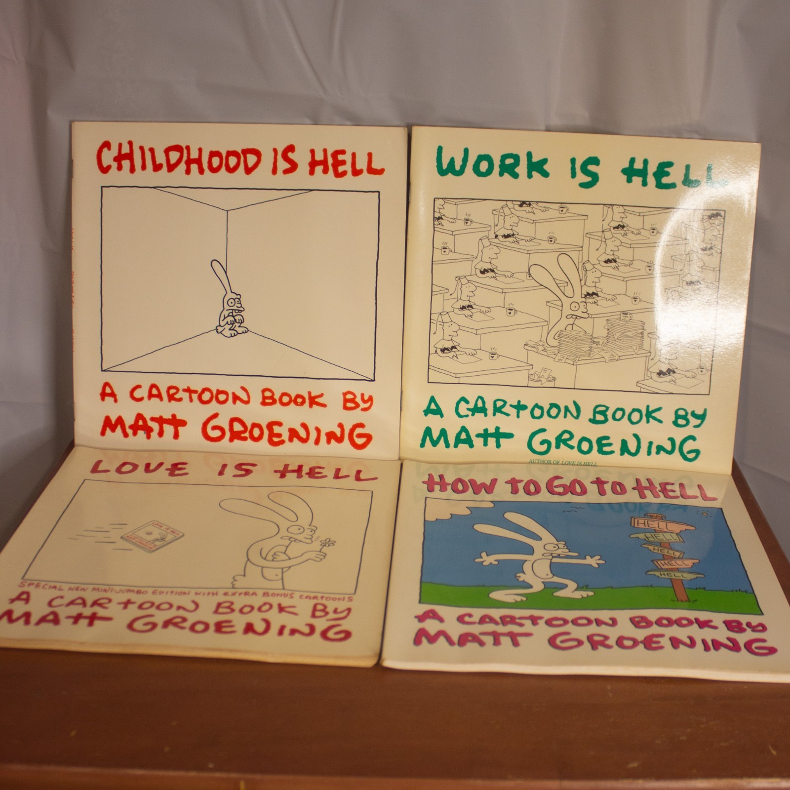 Lot of 4 Matt Groening “Life in Hell” Books – Vintage