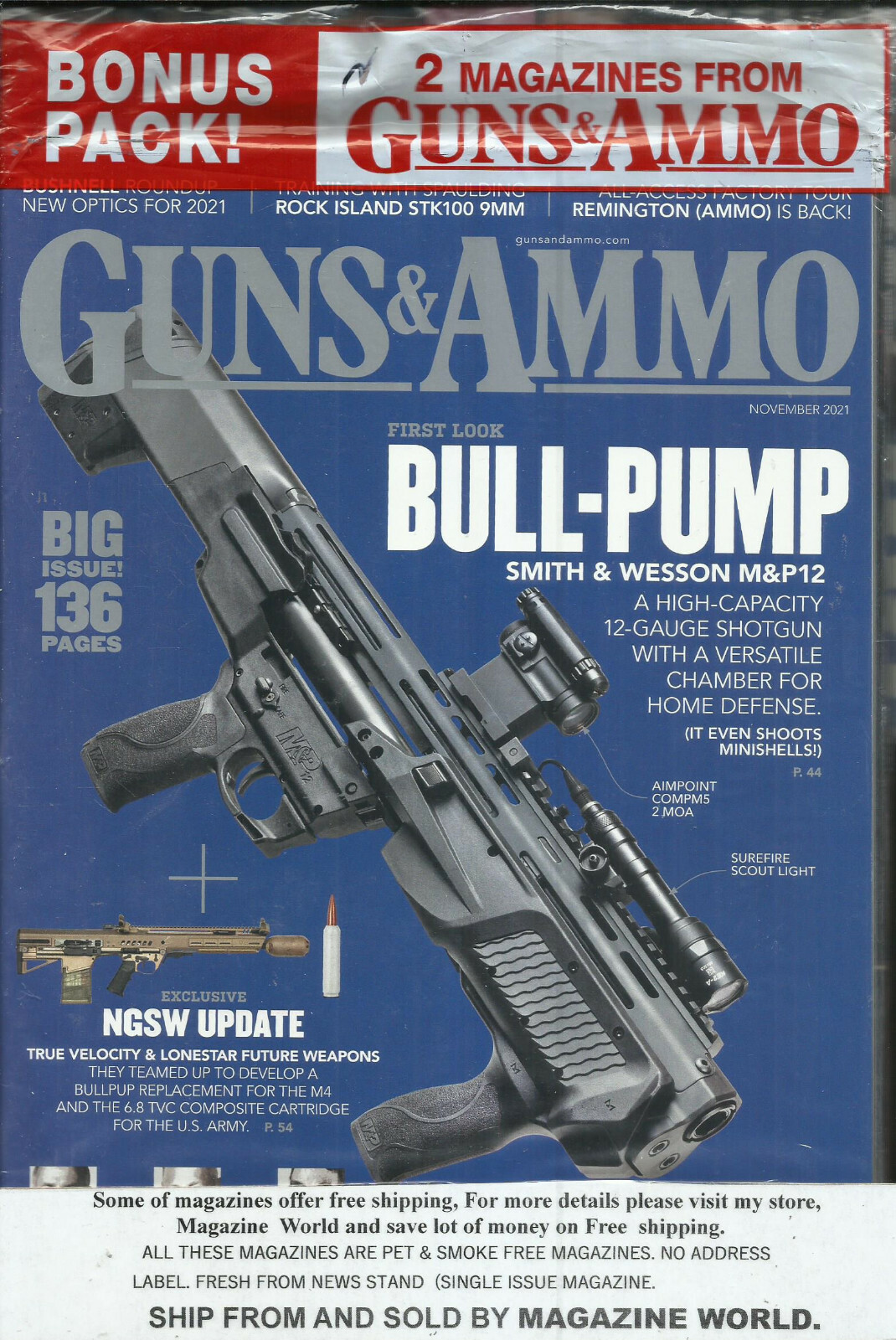 Guns & Ammo Magazine, Bonus Pack ! Big Issue 136 pages * 2 Magazines from Guns &