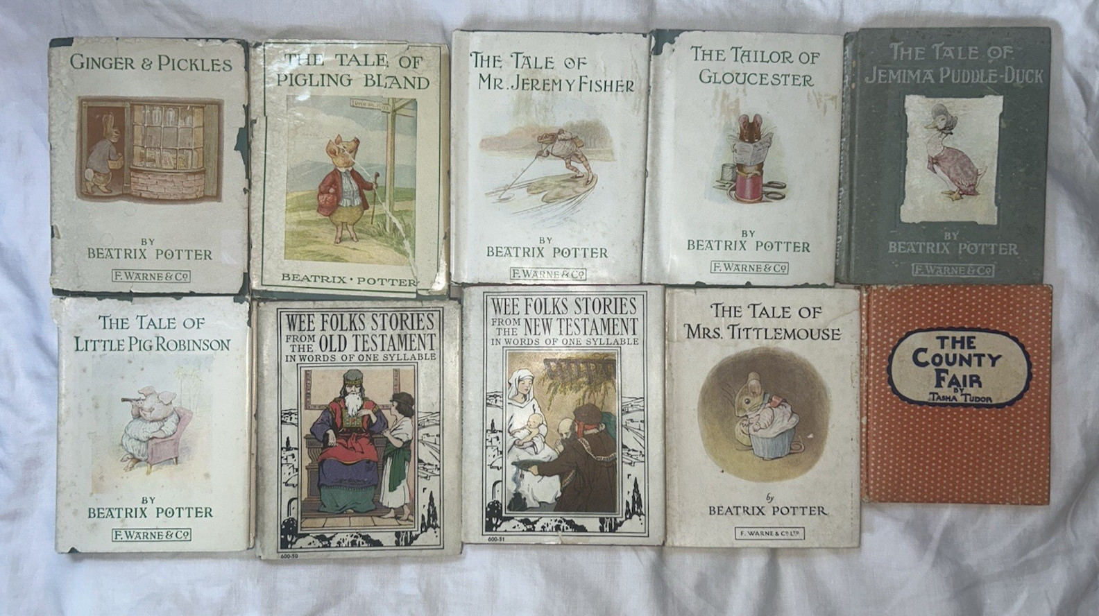 Vintage Beatrix Potter Book Lot 10 HC F Warne Tasha Tudor Wee Folks 1930s-60s