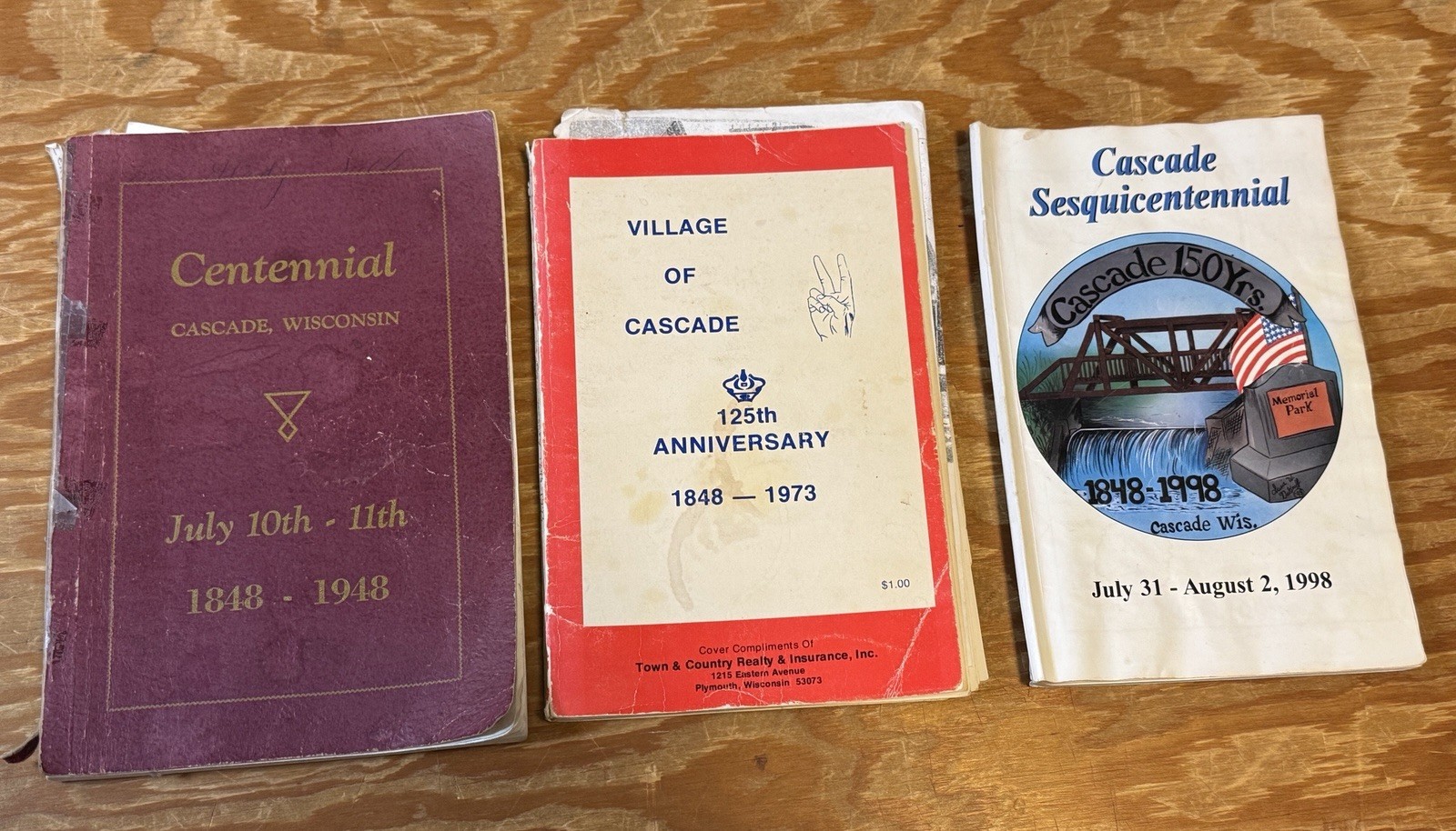 Centennial Cascade, Wisconsin 1848 – 1948 1973 1998 Books Local History PB