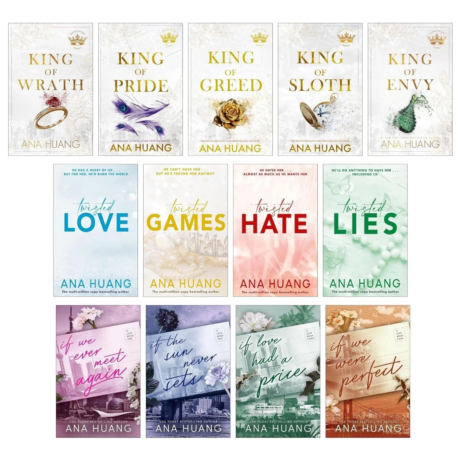 Ana Huang 13-Books Collection Set Kings of Sin Series, Twisted Series, If Love