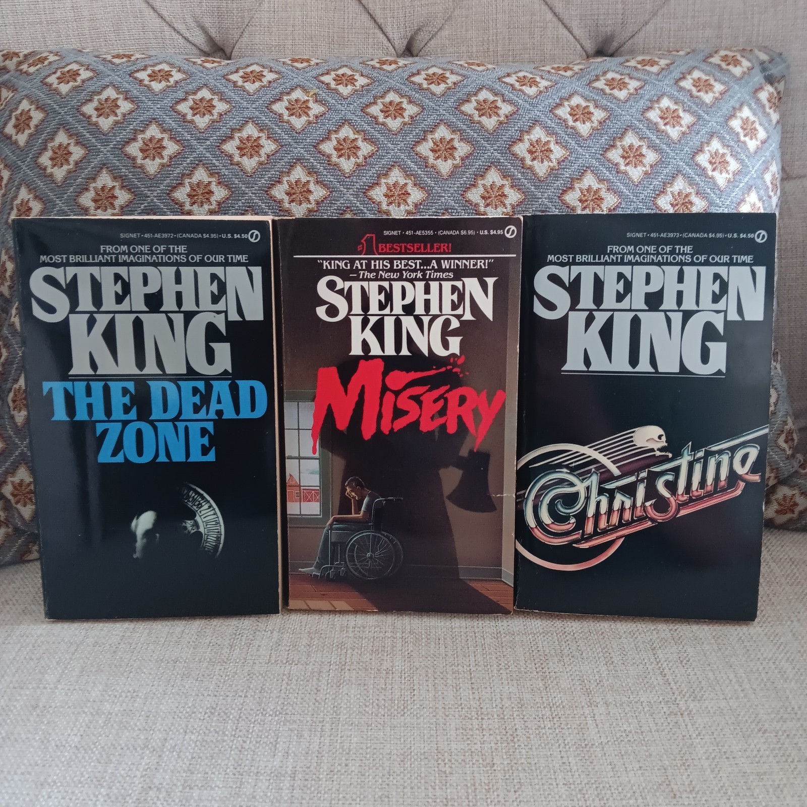 STEPHEN KING 1980S SIGNET PAPERBACK LOT OF 3 MISERY CHRISTINE THE DEAD ZONE