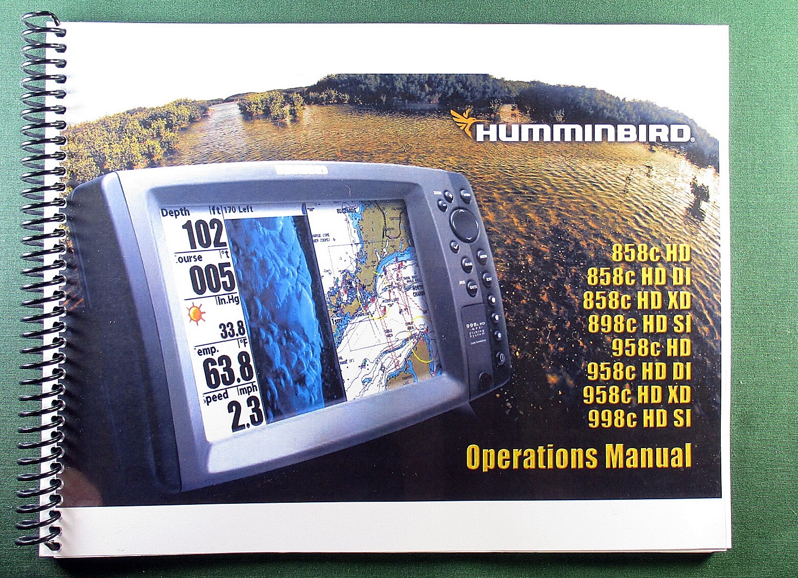 Humminbird 858c HD DI XD Instruction Manual: Full Color & Protective Covers