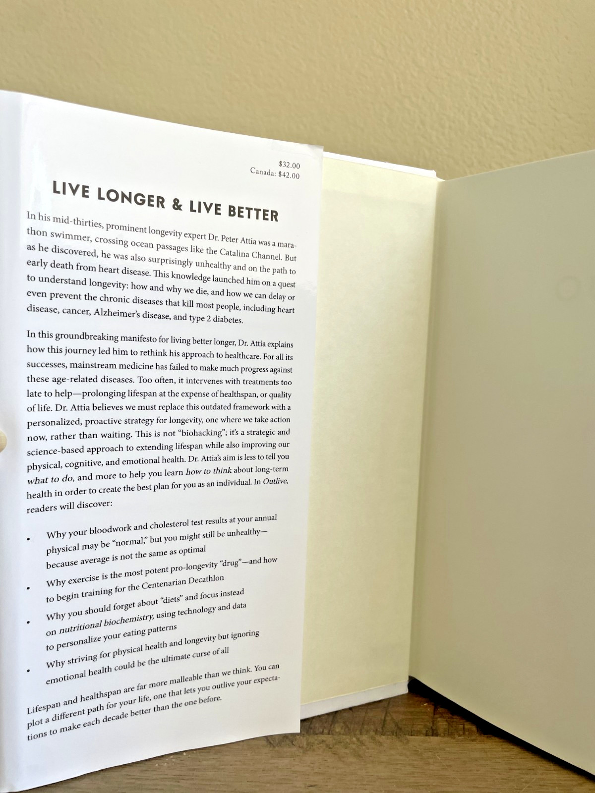 Outlive: The Science and Art of Longevity, Peter Attia, VERY GOOD Free Shipping