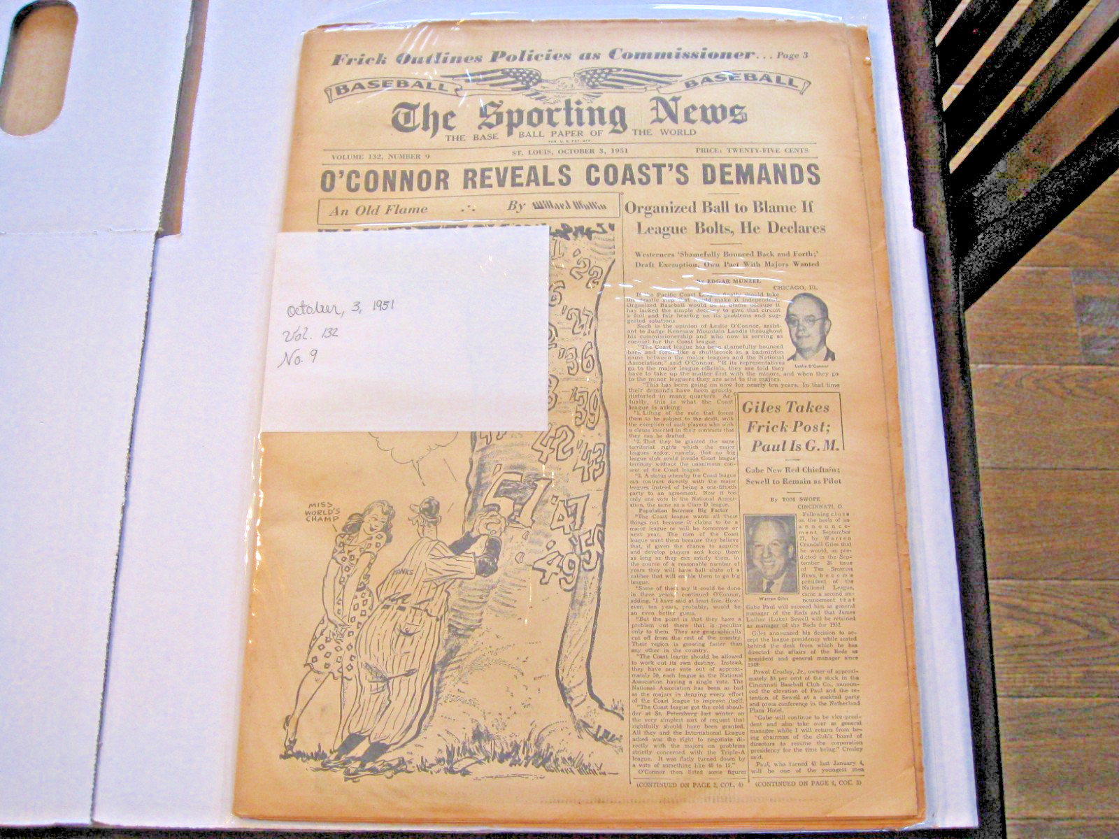 Vintage The Sporting News October 3rd, 1951–„Shot Heard Round the World“