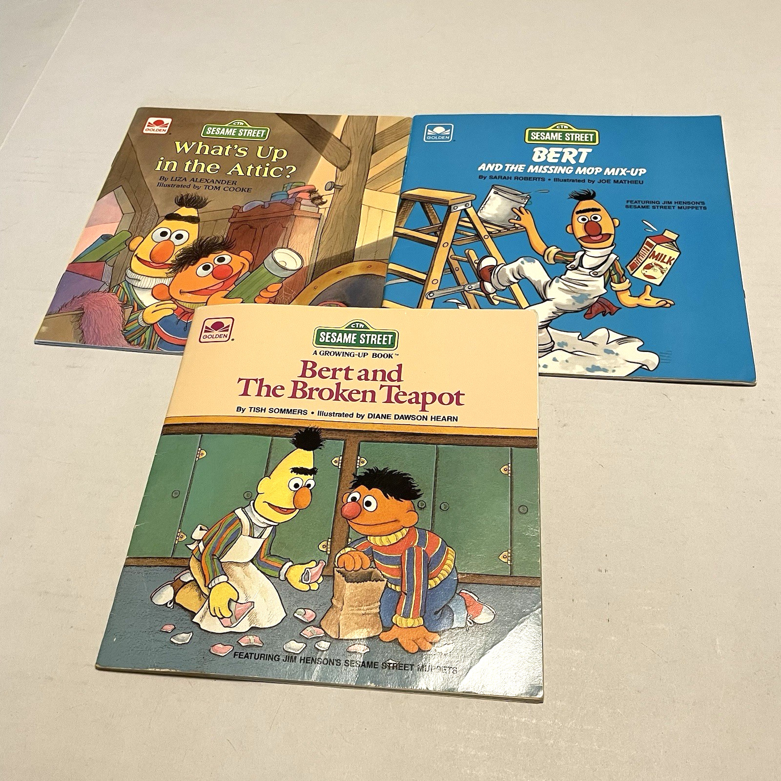 Vintage Sesame Street Golden Books Paperback Lot of 9 Books Big Bird Grover