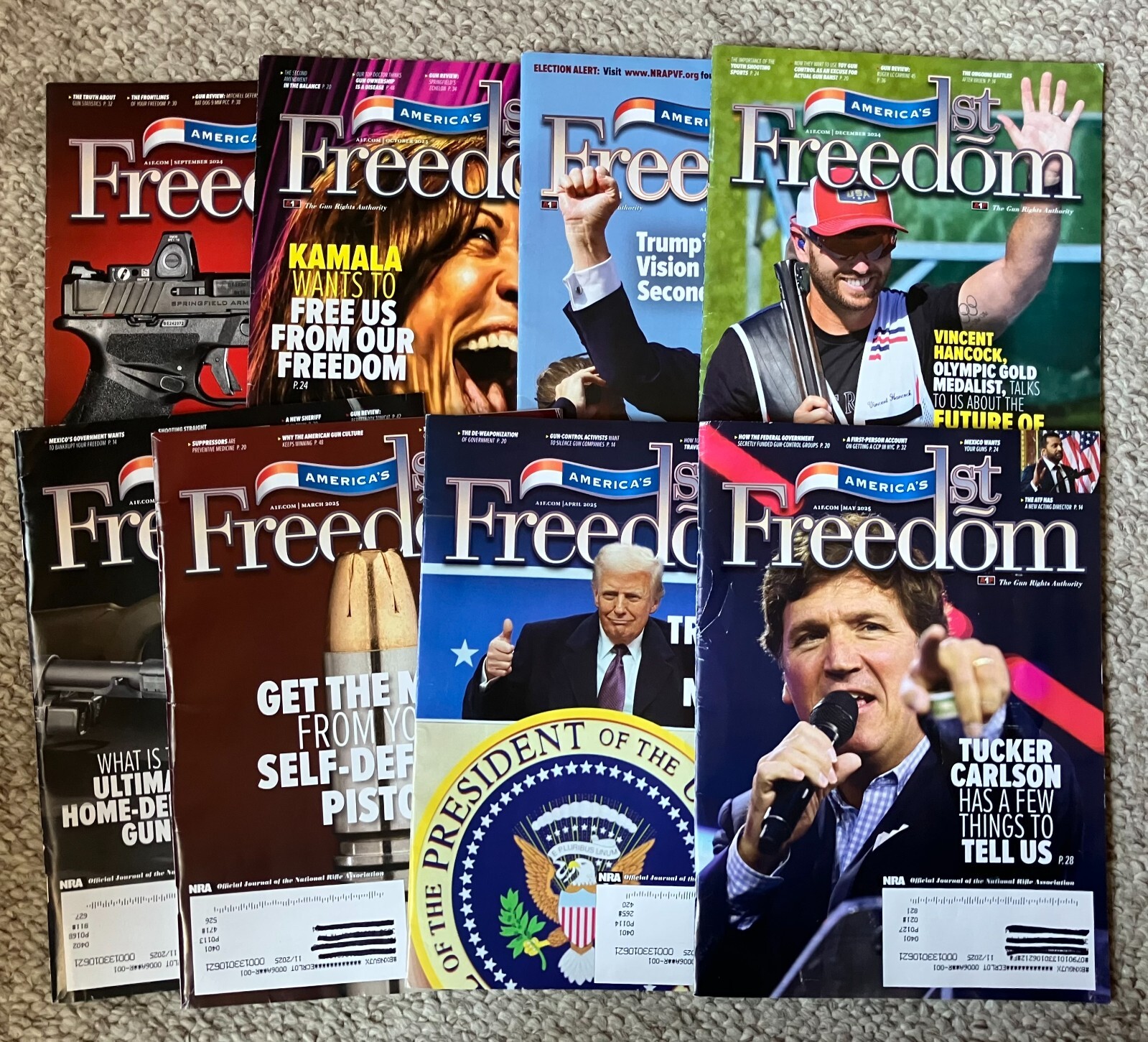 Lot 8 1st Freedom NRA Magazine September 2024 – May 2025 (no January)