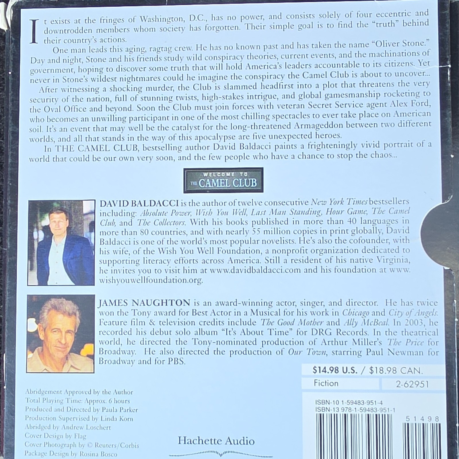 Camel Club David Baldacci Audiobook CD 4 Discs Hachette Audio Abridged Thriller