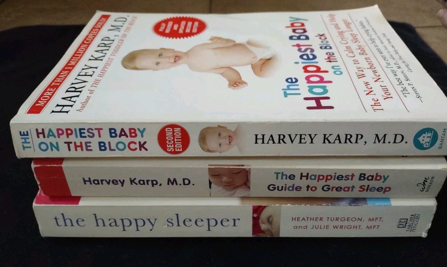 3 Used Baby Help Books Happiest Baby On The Block Harvey Karp & Happy Sleeper