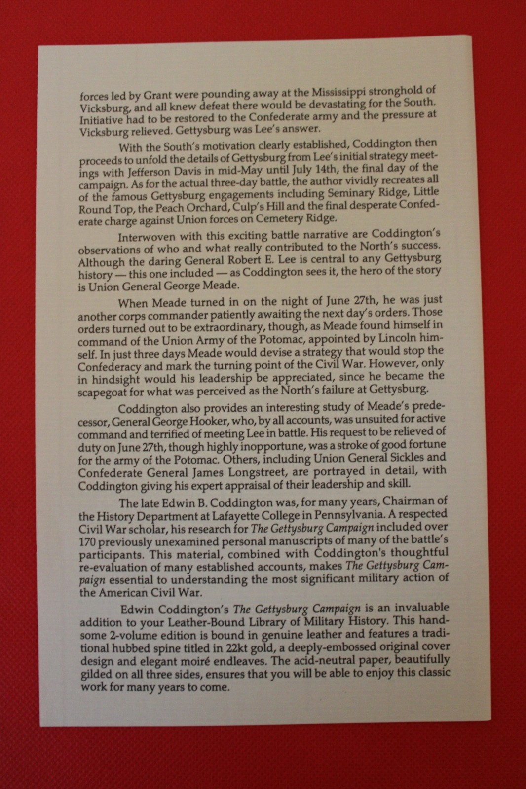 Easton Press Military History The Gettysburg Campaign / Coddington 2 Vol. FINE!