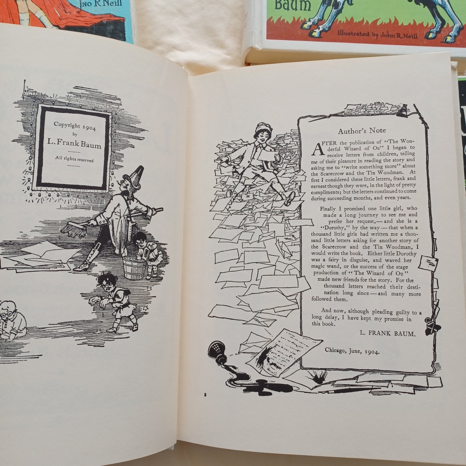 Wizard of Oz Vintage 6 Book lot– Baum, Neill, Reilly & Lee White Hardcover