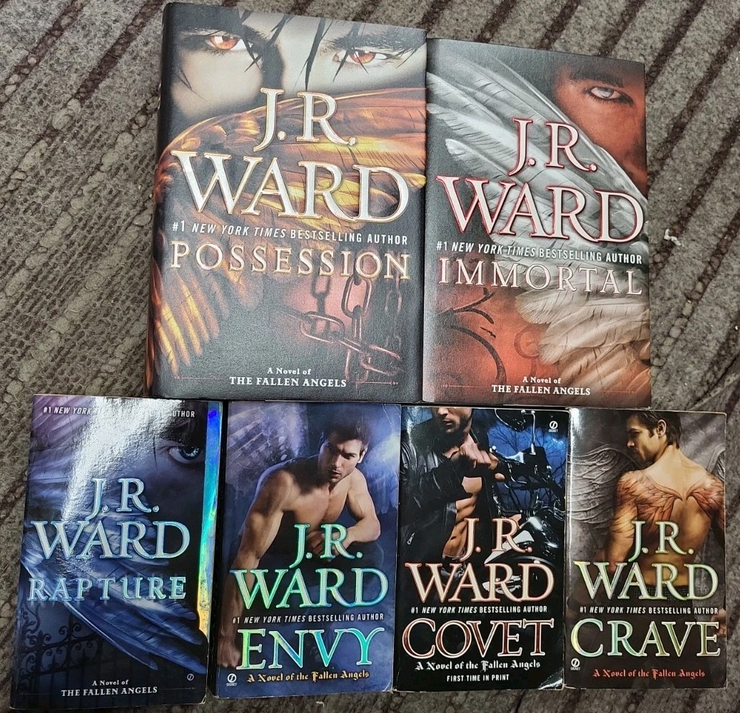 J.R. JR Ward FALLEN ANGELS Complete Series Lot of 6 (#1-6) Set Paperback Books