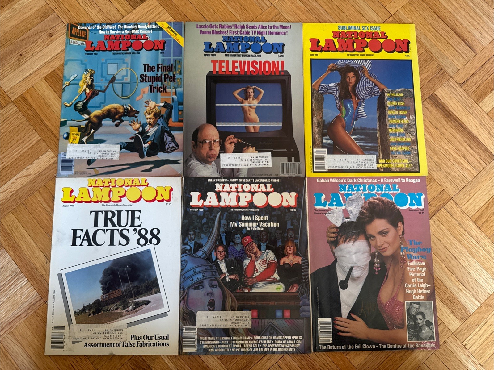 Complete Set of 1988 National Lampoon Magazine Lot of 6 Bimonthly Issues Humor