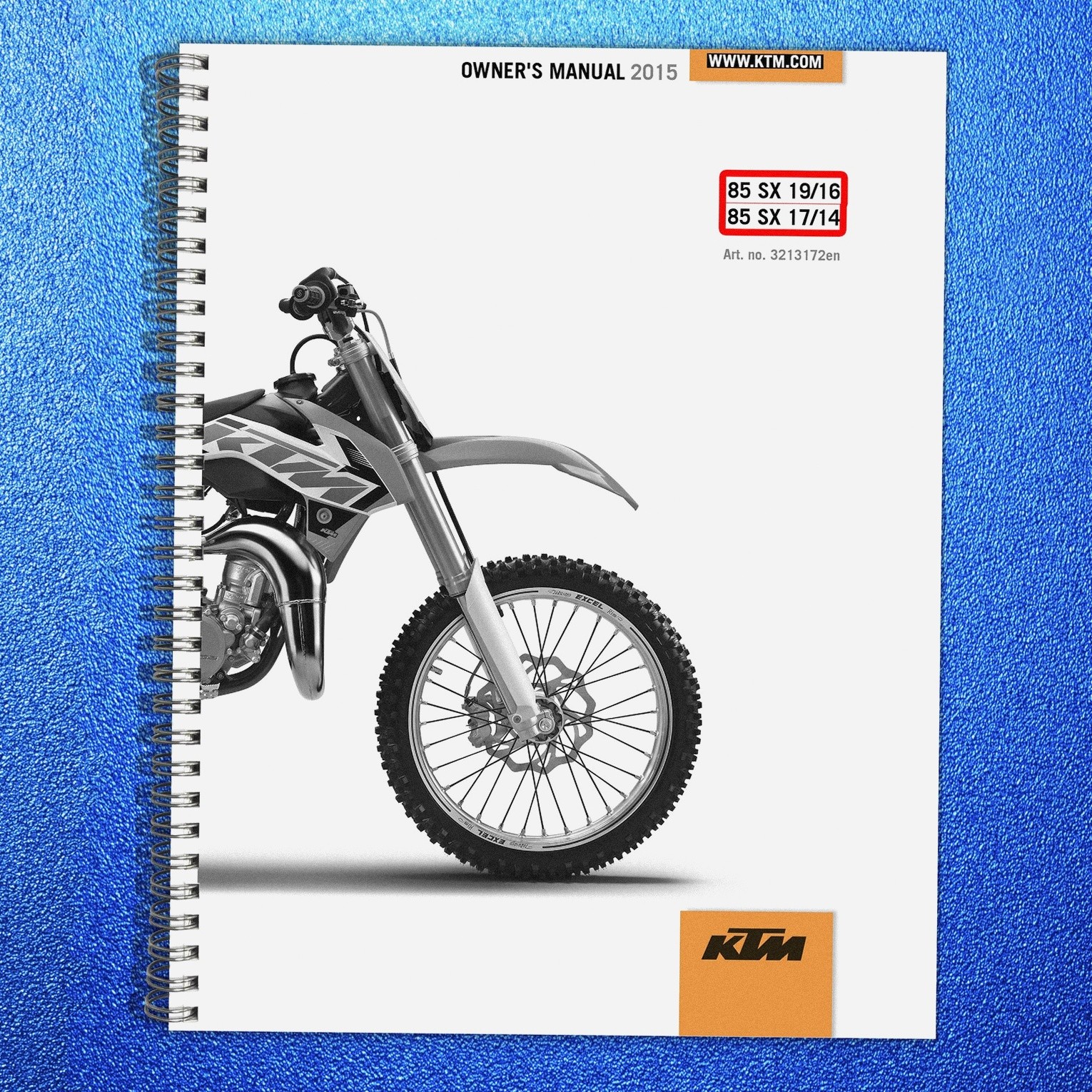 KTM 85 SX 1916 1714 Owners Manual 2015 – DOUBLE COIL BOUND – PROTECTIVE COVERS