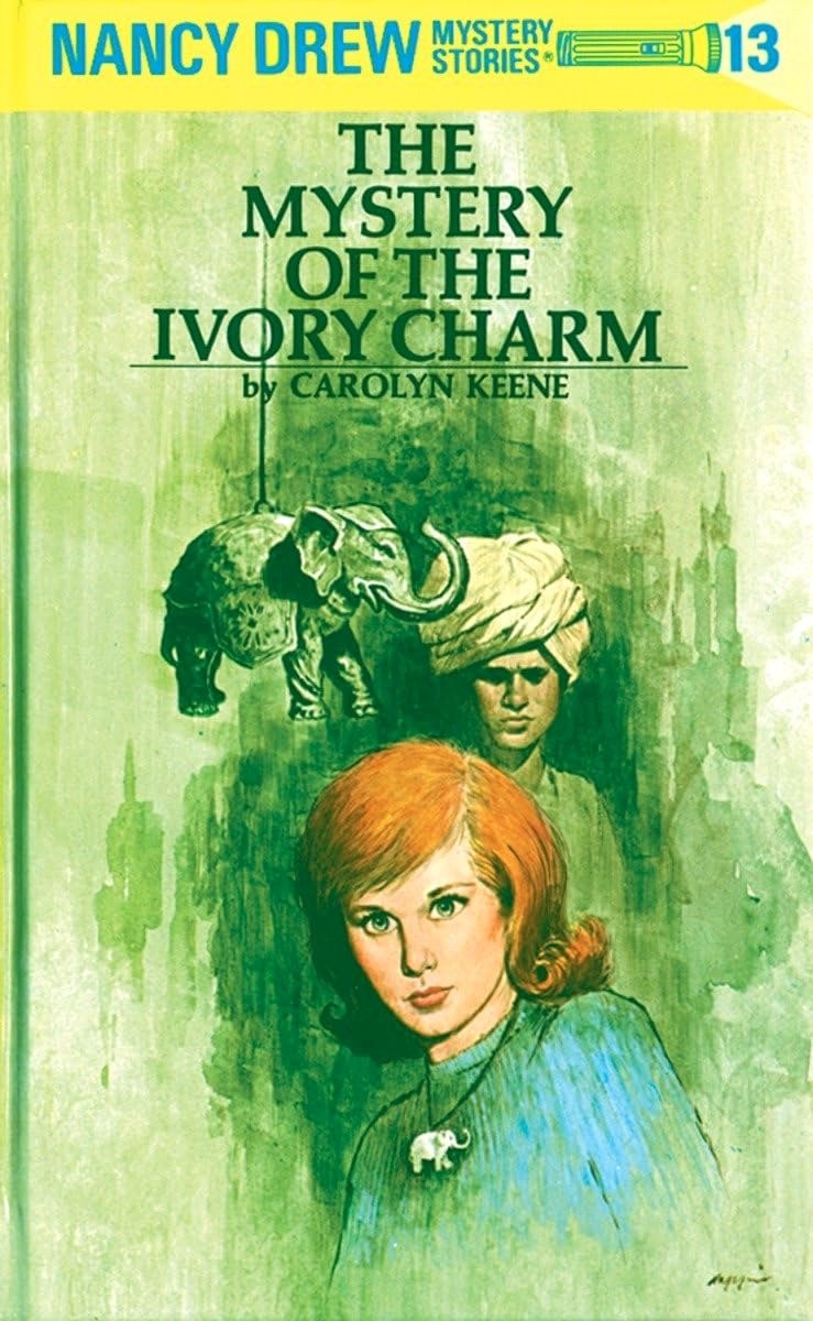 New Nancy Drew Book 13 Mystery of Ivory Charm Glossy Yellow Cover Carolyn Keene