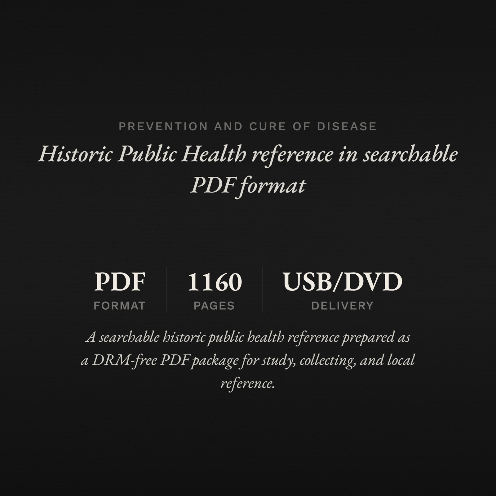 Prevention and Cure of Disease USB DVD PDF