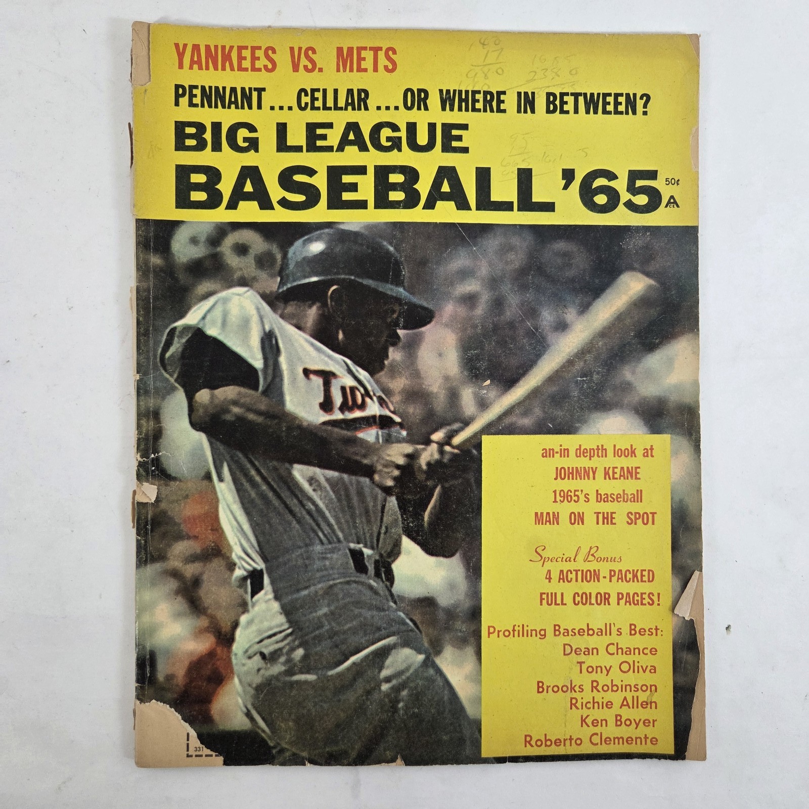 Big League Baseball ’65 Magazine Roberto Clemente Cover Yankees Mets Forecast
