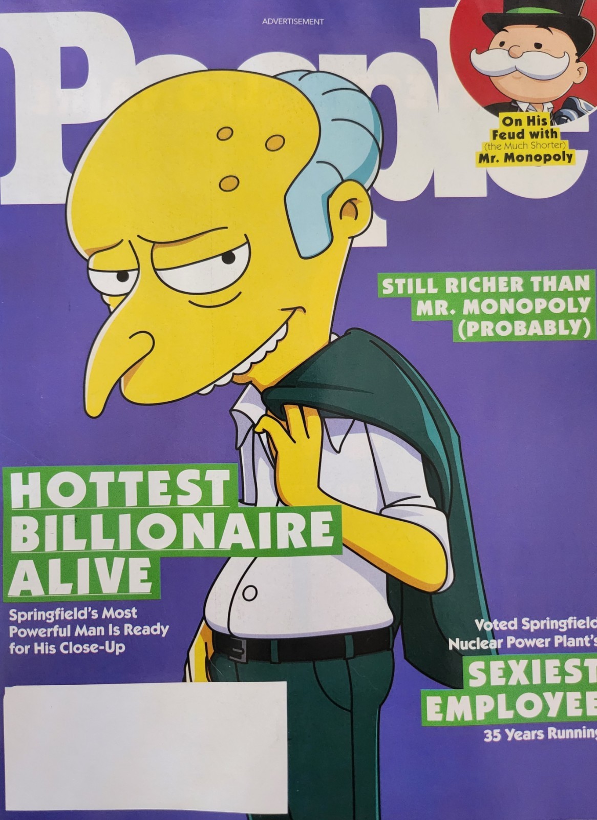 People Magazine ☆ The Simpsons Mr. Burns Hottest Billionaire Alive ☆ June 15th ☆