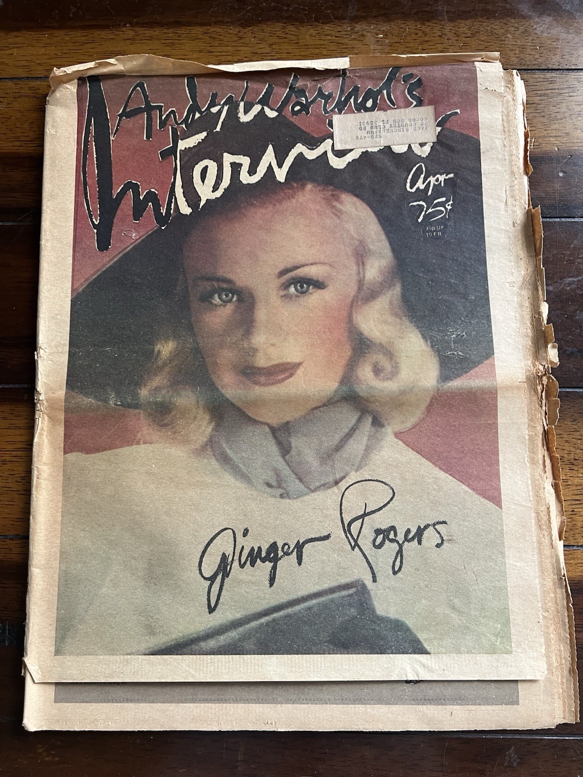 Andy Warhol’s Interview! Magazine April 1976 Ginger Rogers Cover!