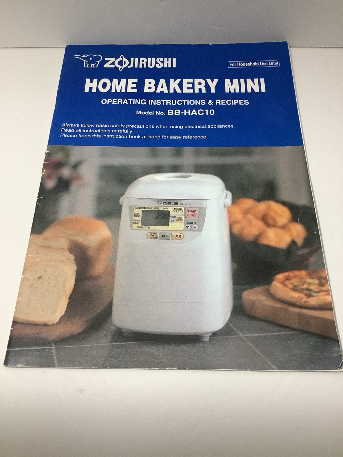 Zojirushi BB-HAC10 Home Bakery Mini Bread Machine Owners Manual User Guide