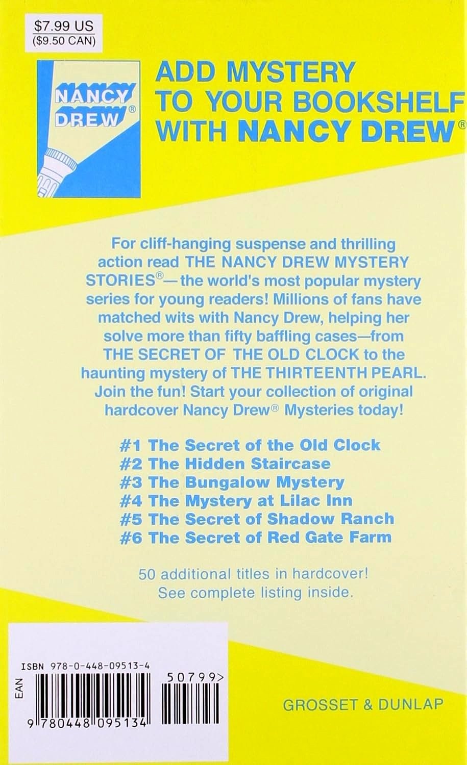 New Nancy Drew Book 13 Mystery of Ivory Charm Glossy Yellow Cover Carolyn Keene