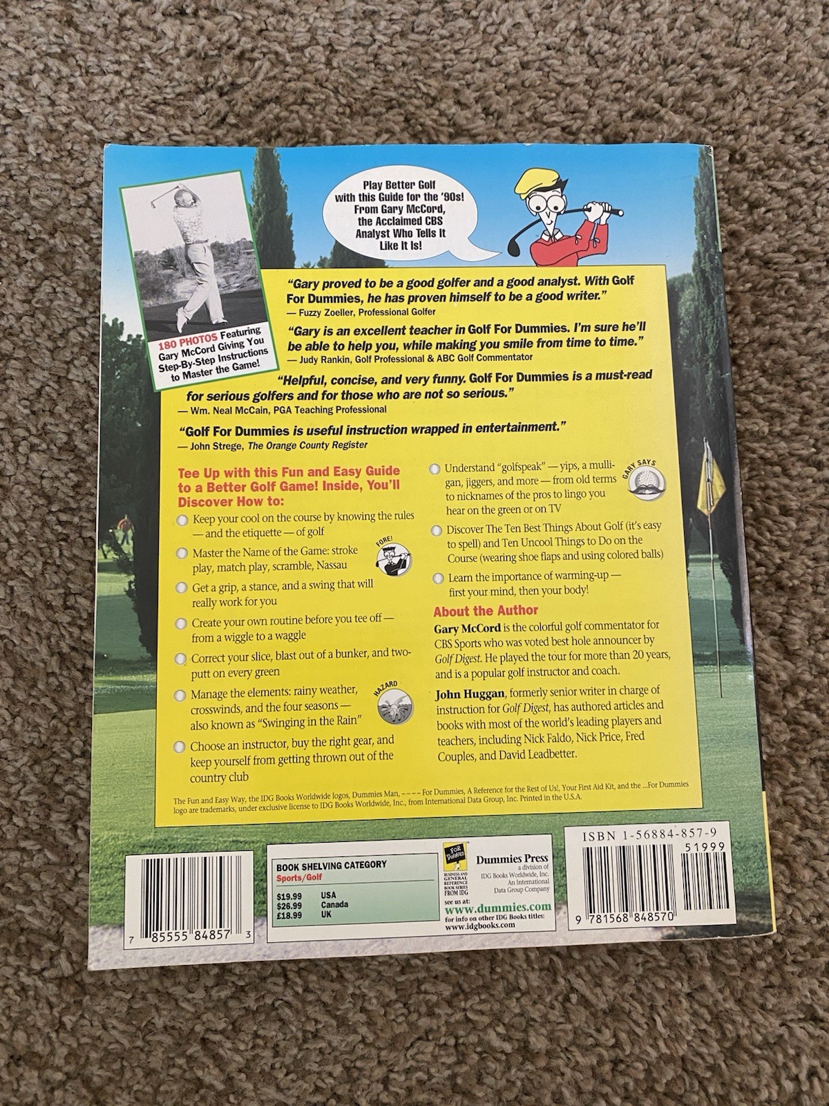 Golf For Dummies 1996 Book Pressing Vintage 332 Pages Golfer Collectable PGA