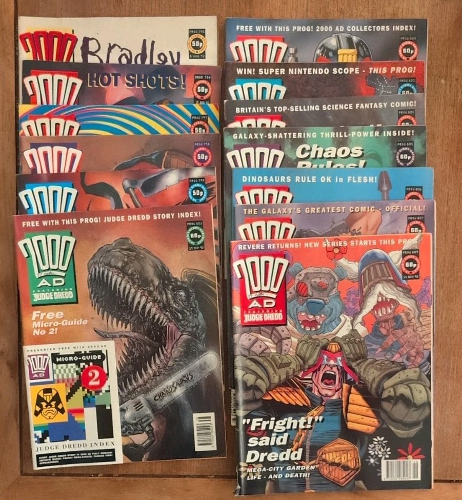 2000AD Progs 794-799, 801-807, 809 VG Lot (14 Issues) Judge Dredd