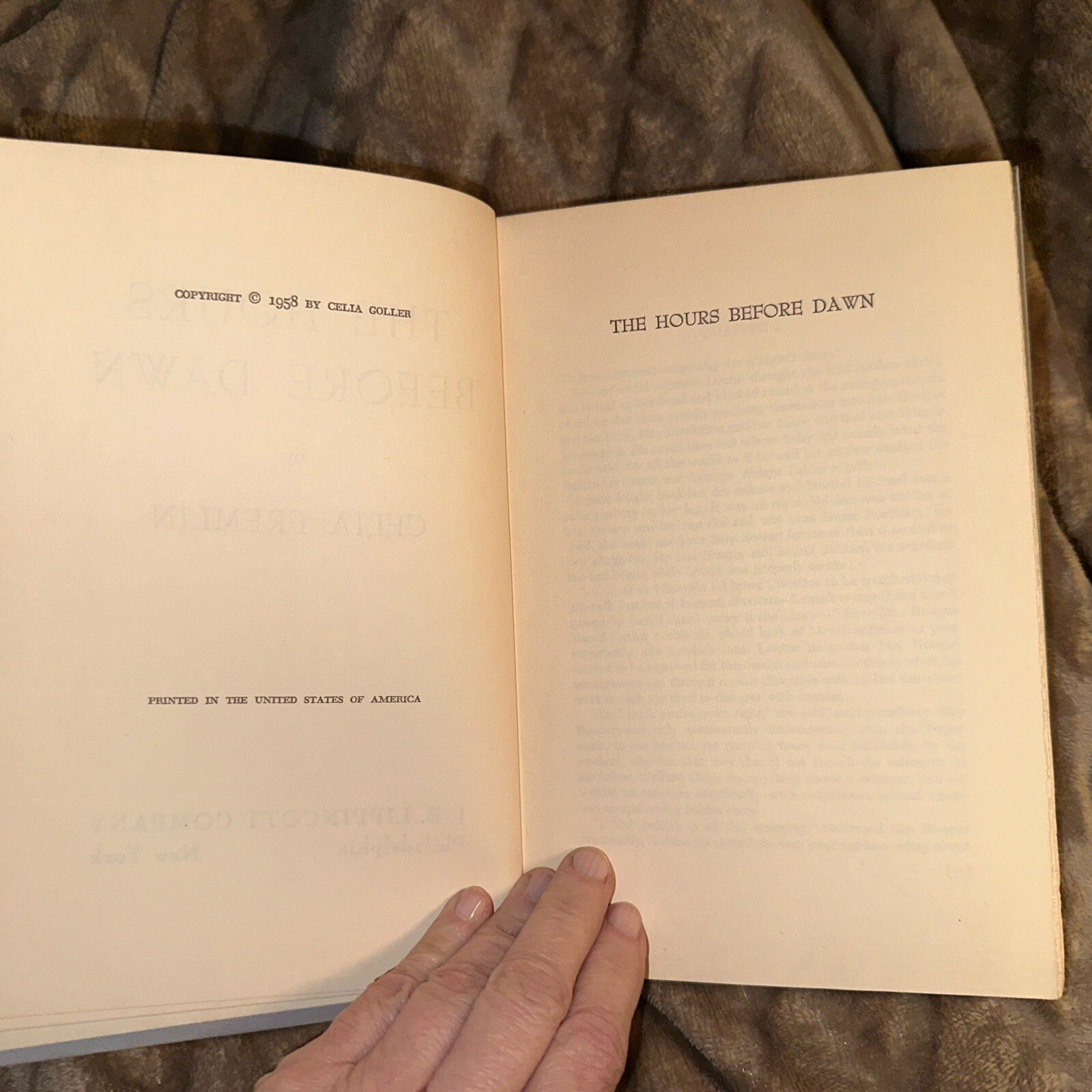 The Hours Before Dawn Celia Fremlin Vintage Book 1958 Gray Hardcover