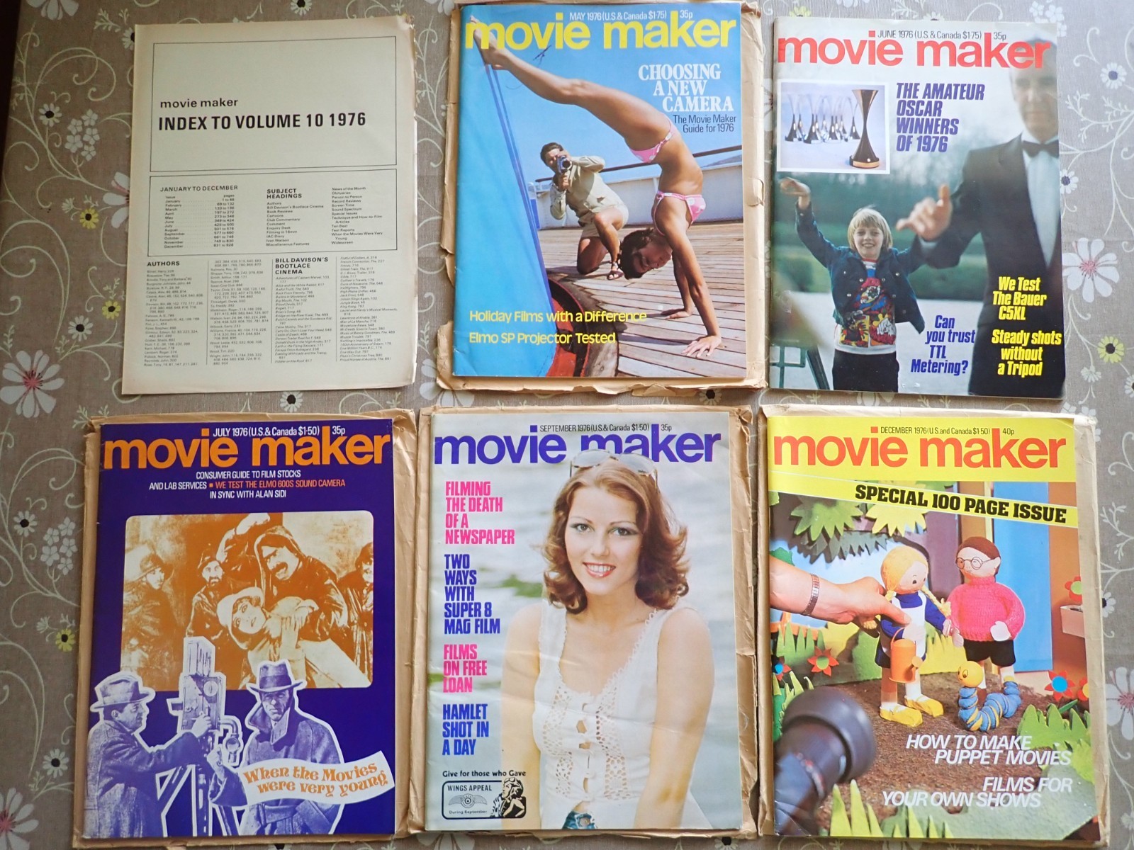 1976 Lot of 5 Movie Maker Magazine UK 16mm 8mm Super 8 Cameras Film Stock & More