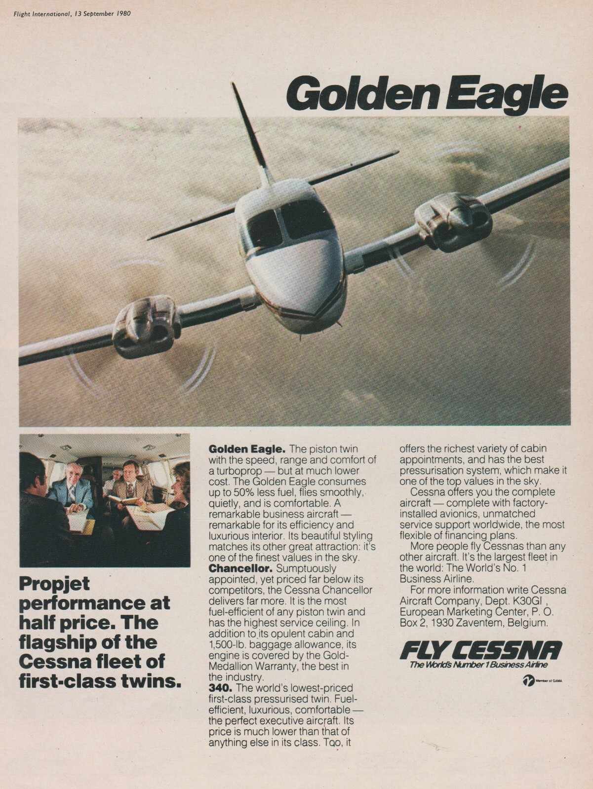 Aviation Print – Cessna 421 Golden Eagle and Other Twins (1980)