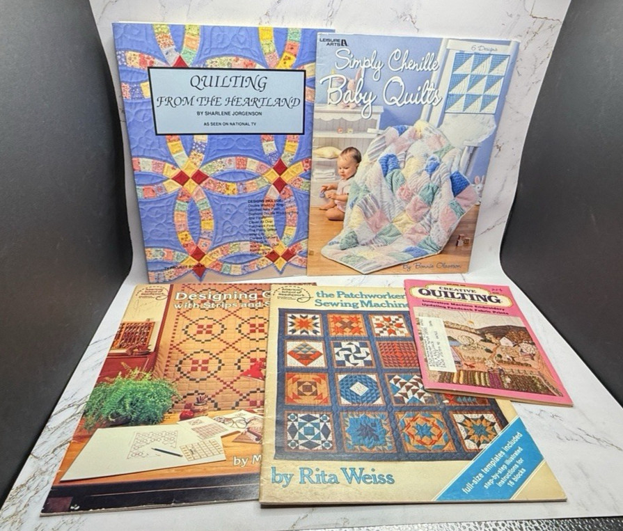 Vintage Lot of 5 Books Various Quilting Pattern Books & Leaflets #2