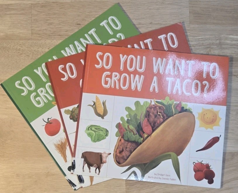 Kids „Grow Your Food“ Book Lot – Taco & Salad by Bridget Heos – STEM…